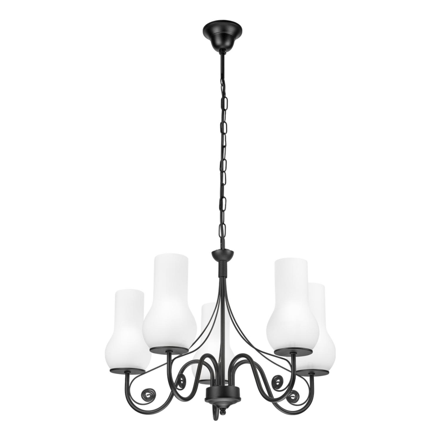Brilagi - LED Lustr na řetězu COTTAGE 5xE14/40W/230V černá/bílá