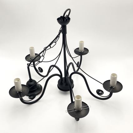 Brilagi - LED Lustr na řetězu COTTAGE 5xE14/40W/230V černá/bílá