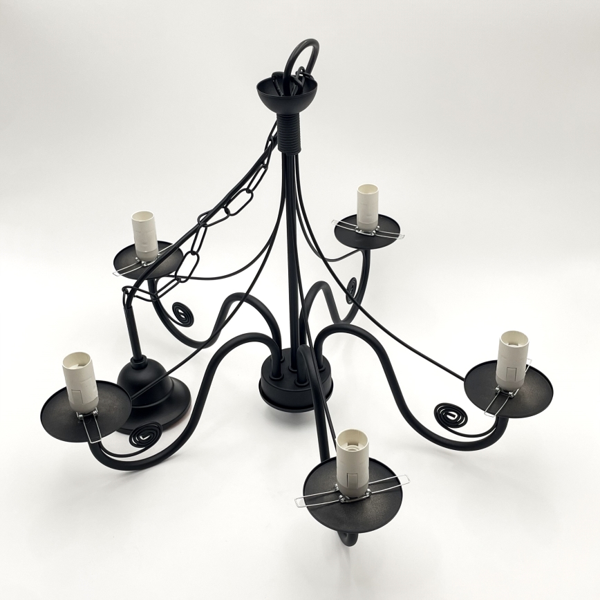 Brilagi - LED Lustr na řetězu COTTAGE 5xE14/40W/230V černá/bílá
