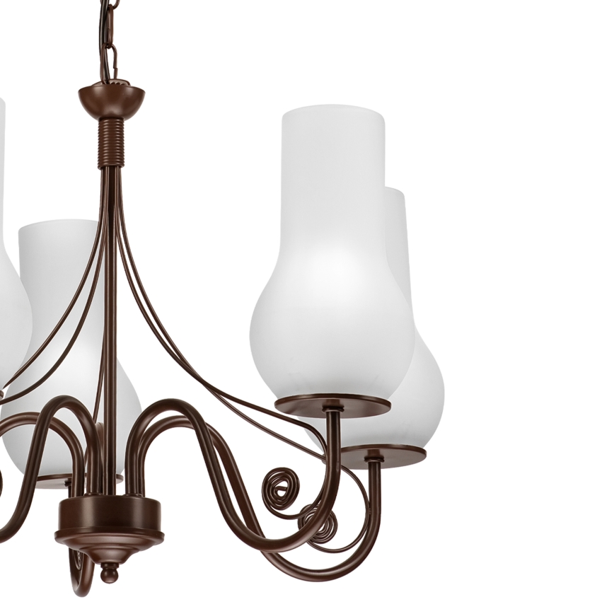 Brilagi - LED Lustr na řetězu COTTAGE 5xE14/40W/230V hnědá/bílá