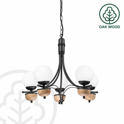 Brilagi - LED Lustr na řetězu COTTAGE 5xG9/40W/230V buk/bílá