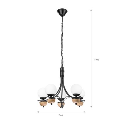 Brilagi - LED Lustr na řetězu COTTAGE 5xG9/40W/230V buk/bílá