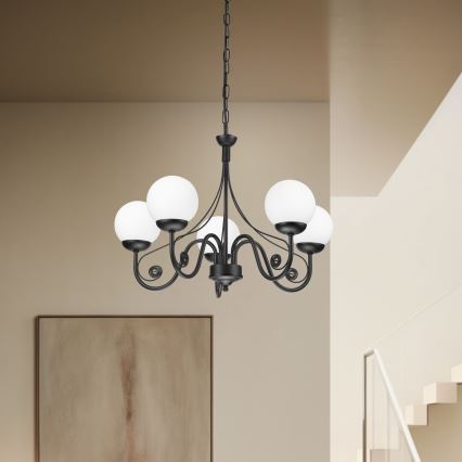 Brilagi - LED Lustr na řetězu COTTAGE 5xG9/40W/230V černá/bílá