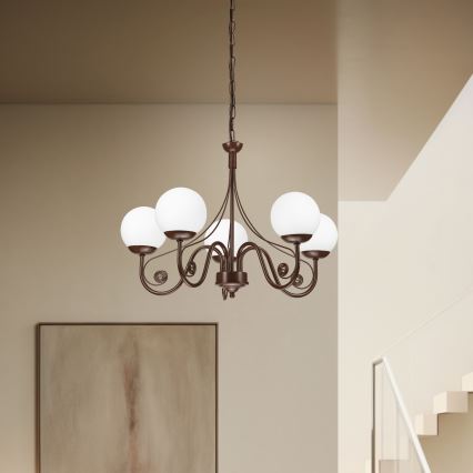 Brilagi - LED Lustr na řetězu COTTAGE 5xG9/40W/230V hnědá/bílá