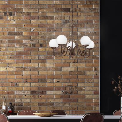 Brilagi - LED Lustr na řetězu COTTAGE 5xG9/40W/230V hnědá/bílá