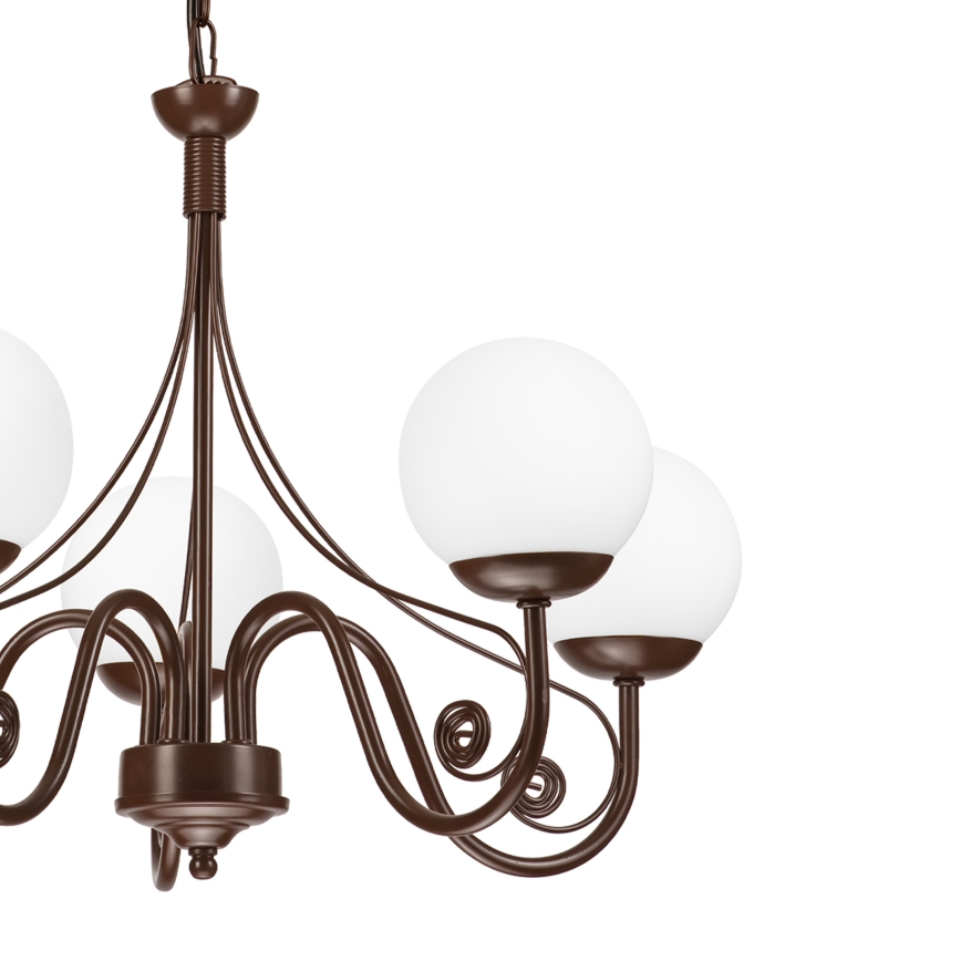 Brilagi - LED Lustr na řetězu COTTAGE 5xG9/40W/230V hnědá/bílá
