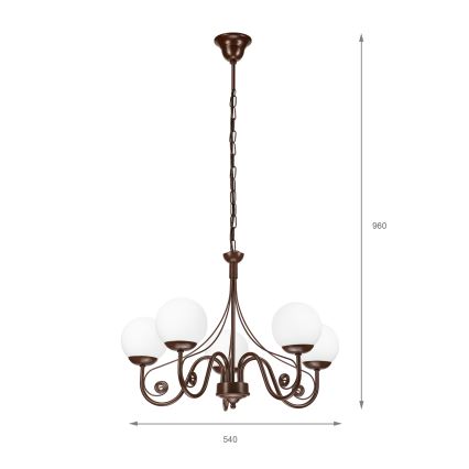 Brilagi - LED Lustr na řetězu COTTAGE 5xG9/40W/230V hnědá/bílá