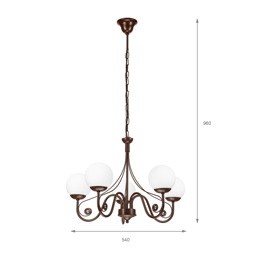 Brilagi - LED Lustr na řetězu COTTAGE 5xG9/40W/230V hnědá/bílá