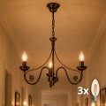 BRILAGI - LED Lustr na řetězu STEFANO 3xE14/40W/230V černá patina