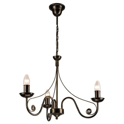 Brilagi - LED Lustr na řetězu STEFANO 3xE14/40W/230V černá patina