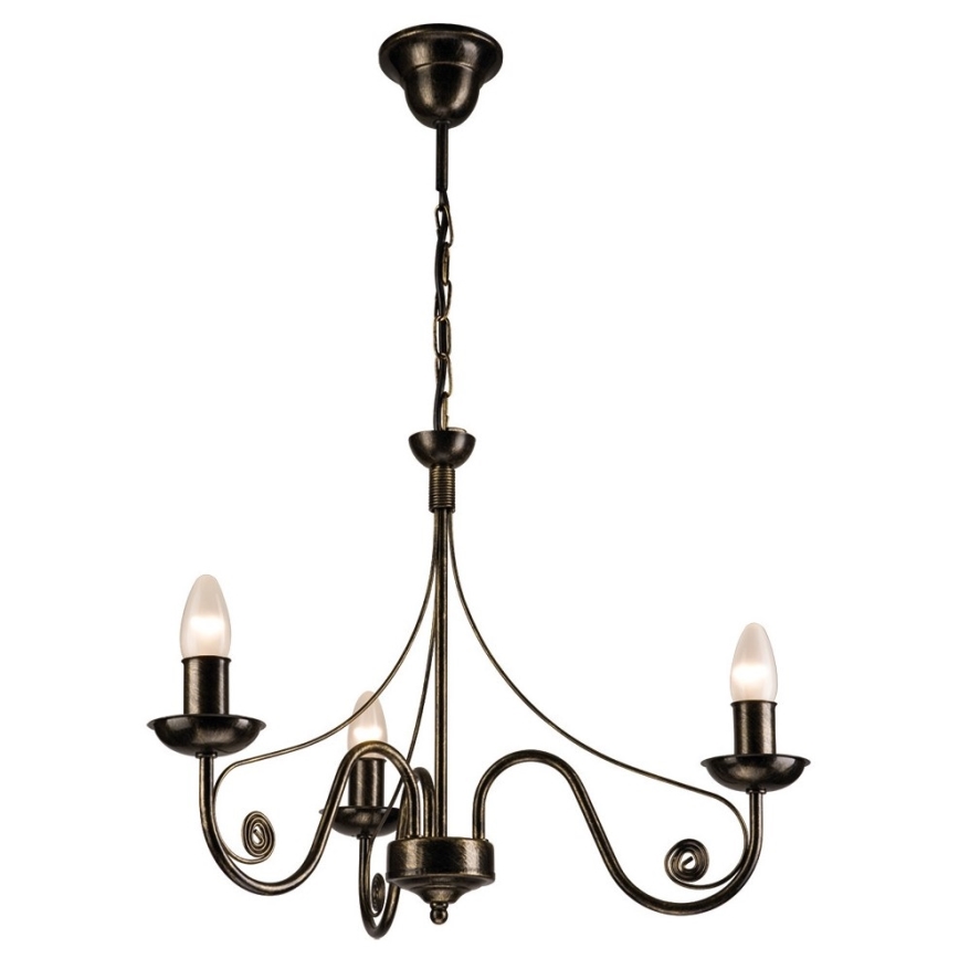 Brilagi - LED Lustr na řetězu STEFANO 3xE14/40W/230V černá patina