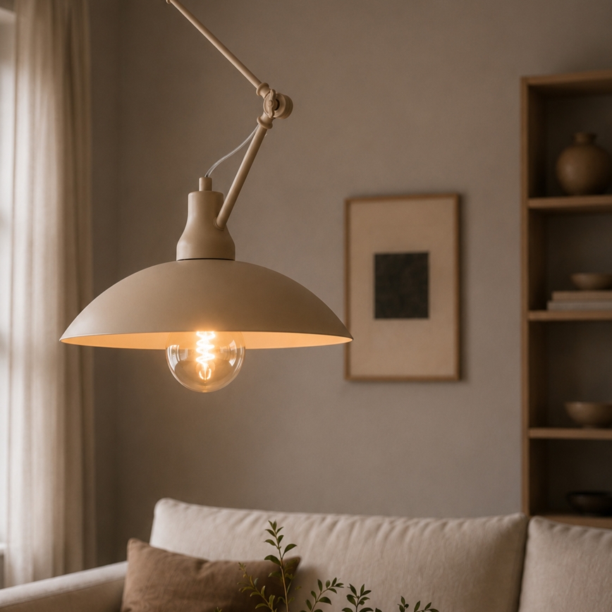 Brilagi - LED Lustr na tyči IRONBEAM 1xE27/60W/230V béžová