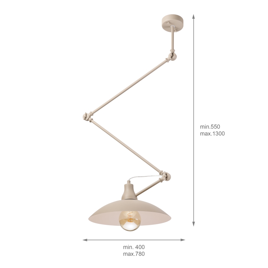 Brilagi - LED Lustr na tyči IRONBEAM 1xE27/60W/230V béžová
