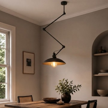 Brilagi - LED Lustr na tyči IRONBEAM 1xE27/60W/230V černá