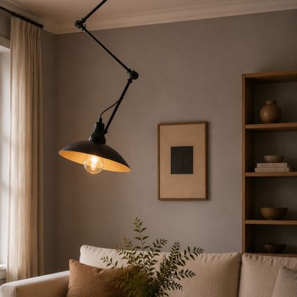 Brilagi - LED Lustr na tyči IRONBEAM 1xE27/60W/230V černá