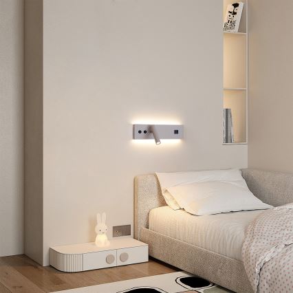 Brilagi - LED Nástěnné bodové svítidlo s USB portem NOCTIS LED/3W/230V + LED/9W béžová