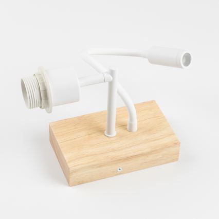 Brilagi - LED Flexibilní nástěnná lampa NUBILA WOOD 1xE27/25W/230V + LED/3W dub/bílá/oranžová