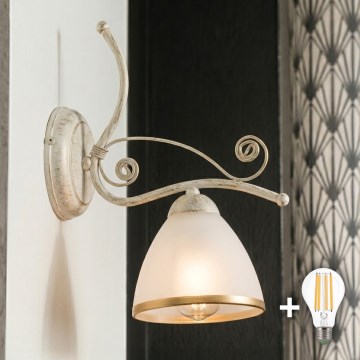 Brilagi - LED Nástěnná lampa ANTICO 1xE27/60W/230V bílá patina