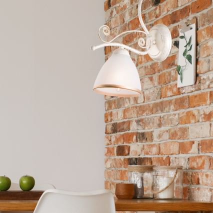 Brilagi - LED Nástěnná lampa ANTICO 1xE27/60W/230V bílá patina