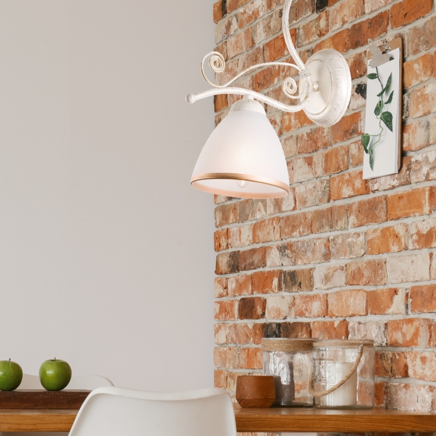 Brilagi - LED Nástěnná lampa ANTICO 1xE27/60W/230V bílá patina