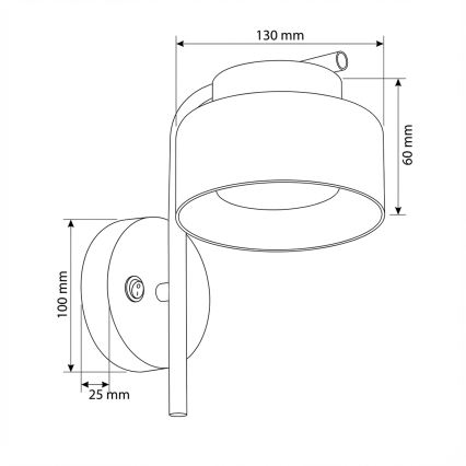 Brilagi - LED Nástěnná lampa AURA LUX 1xGX53/30W/230V černá/kouřová