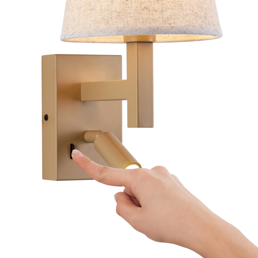 Brilagi - LED Nástěnná lampa DEYA 1xE14/40W/230V + LED/3W len/zlatá