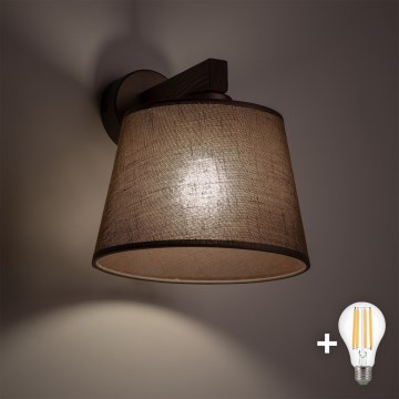 BRILAGI - LED Nástěnná lampa LATTE 1xE27/15W/230V borovice/hnědá
