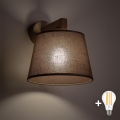 BRILAGI - LED Nástěnná lampa LATTE SABIA 1xE27/15W/230V borovice/hnědá