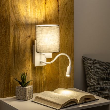 Brilagi - LED Flexibilní nástěnná lampa NUBILA 1xE27/25W/230V + LED/3W bílá/antracit