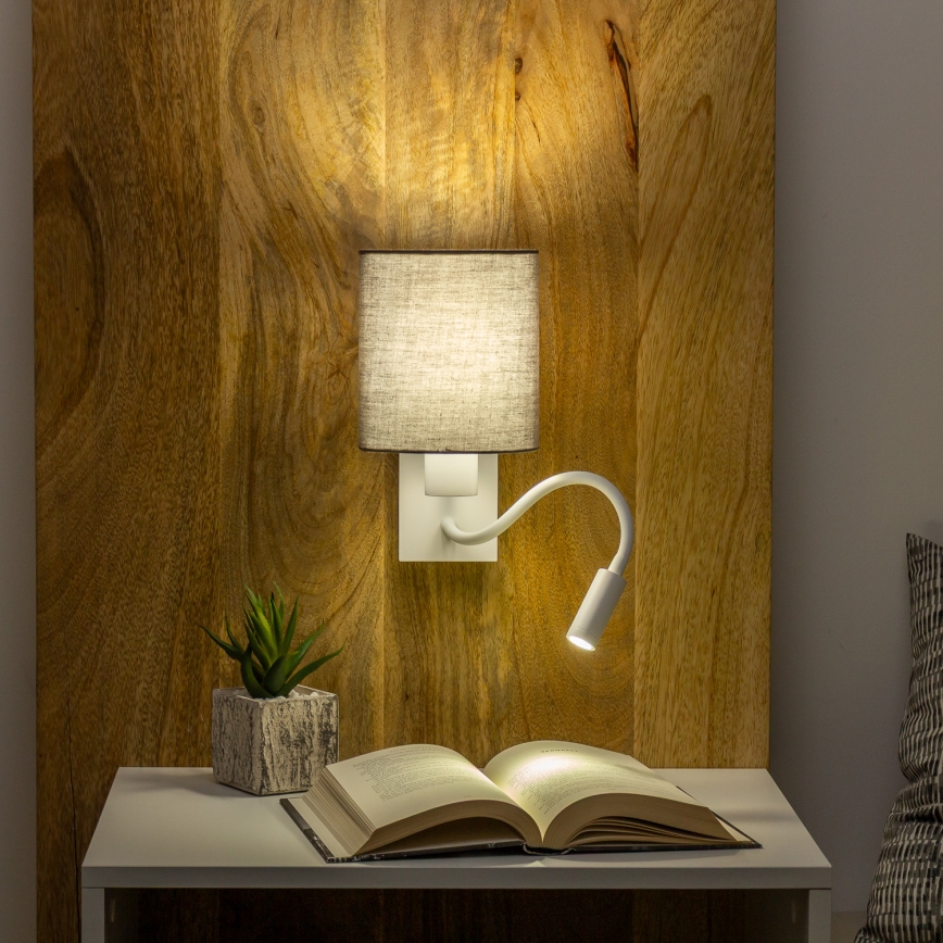 Brilagi - LED Flexibilní nástěnná lampa NUBILA 1xE27/25W/230V + LED/3W bílá/antracit
