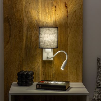 Brilagi - LED Flexibilní nástěnná lampa NUBILA 1xE27/25W/230V + LED/3W bílá/černá