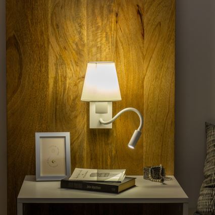Brilagi - LED Flexibilní nástěnná lampa NUBILA 1xE27/25W/230V + LED/3W bílá