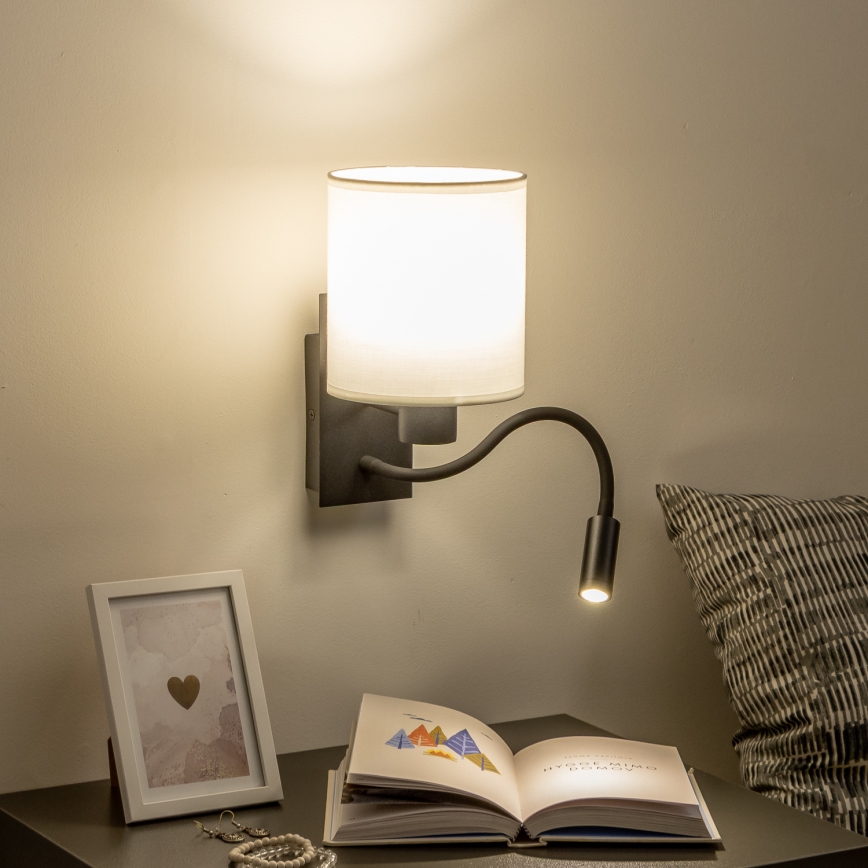 Brilagi - LED Flexibilní nástěnná lampa NUBILA 1xE27/25W/230V + LED/3W černá/bílá