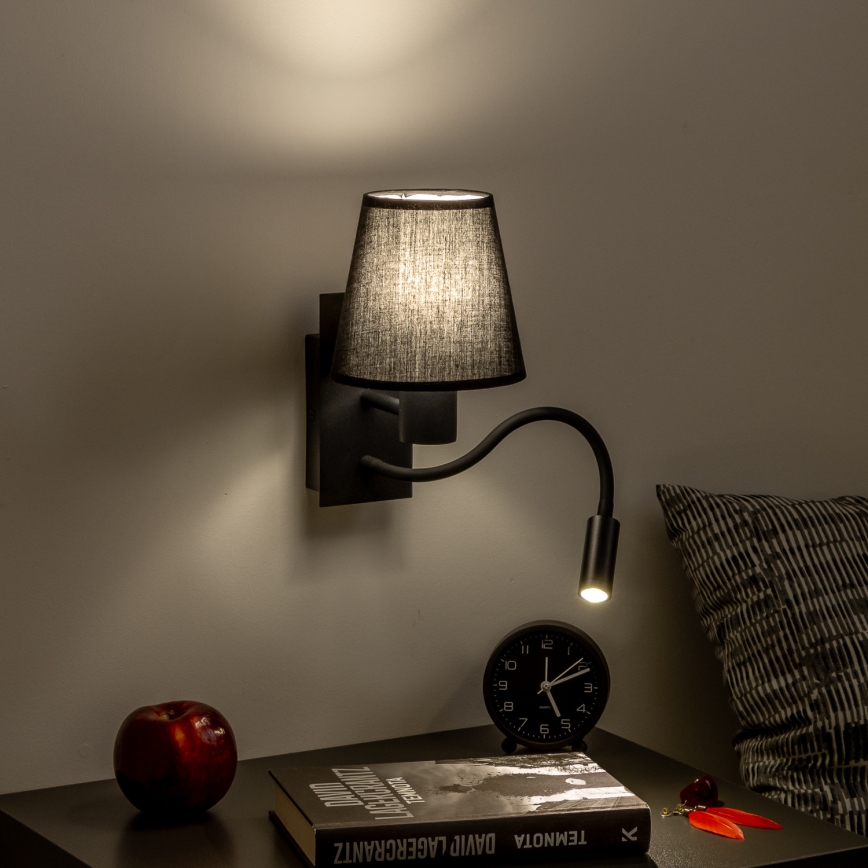 Brilagi - LED Flexibilní nástěnná lampa NUBILA 1xE27/25W/230V + LED/3W černá