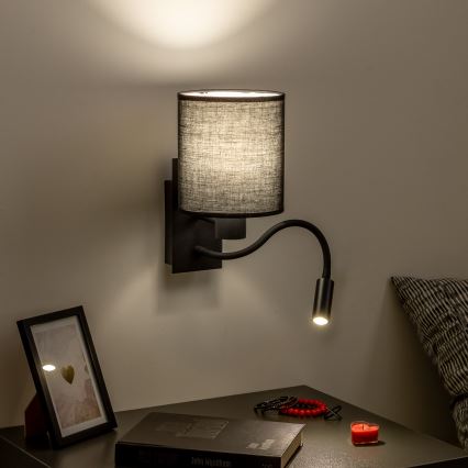 Brilagi - LED Flexibilní nástěnná lampa NUBILA 1xE27/25W/230V + LED/3W černá