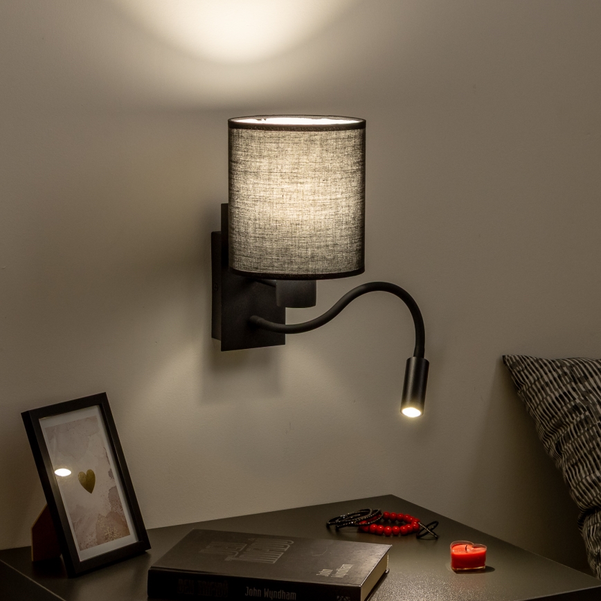 Brilagi - LED Flexibilní nástěnná lampa NUBILA 1xE27/25W/230V + LED/3W černá