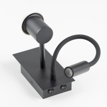 Brilagi - LED Flexibilní nástěnná lampa NUBILA 1xE27/25W/230V + LED/3W černá/tmavě modrá