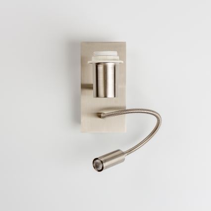 Brilagi - LED Flexibilní nástěnná lampa NUBILA 1xE27/25W/230V + LED/3W matný chrom/světle hnědá
