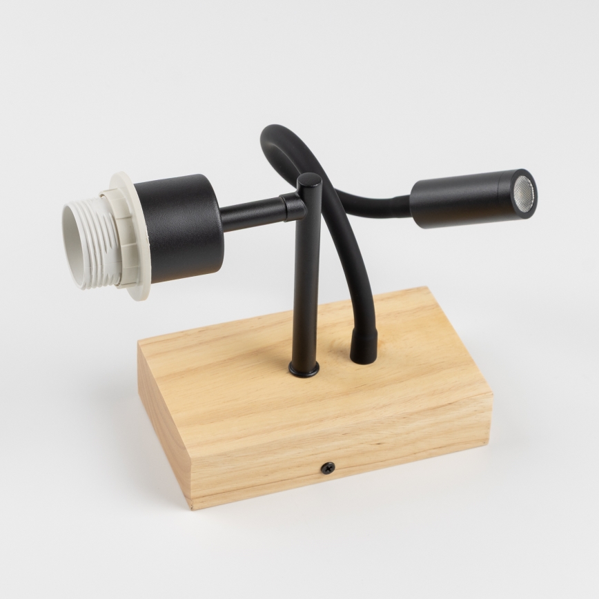Brilagi - LED Flexibilní nástěnná lampa NUBILA WOOD 1xE27/25W/230V + LED/3W dub/černá