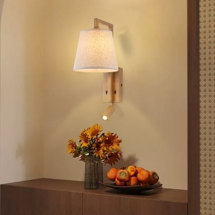 Brilagi - LED Nástěnná lampa RAYAS 1xE14/40W/230V + LED/3W len/béžová