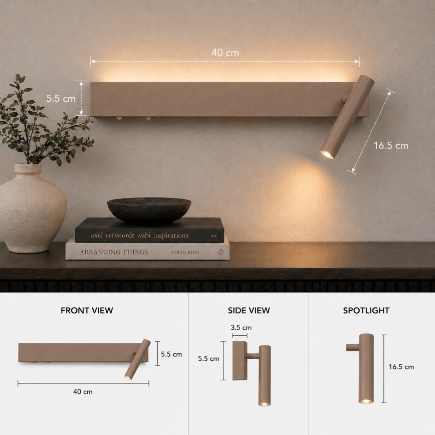 BRILAGI - LED Nástěnné bodové svítidlo ARLIX LED/3W/230V + LED/7W béžová CRI 90
