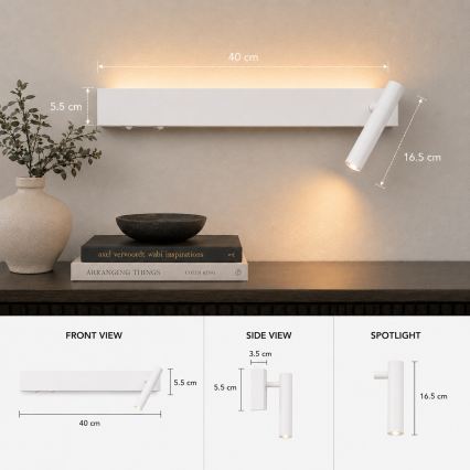 BRILAGI - LED Nástěnné bodové svítidlo ARLIX LED/3W/230V + LED/7W bílá CRI 90