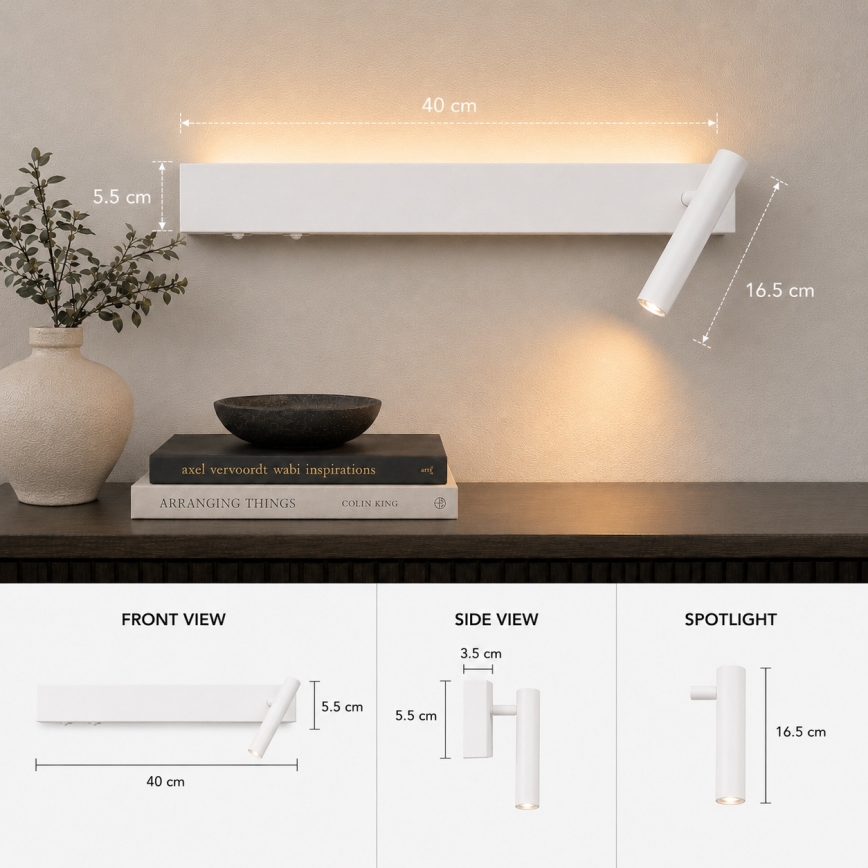BRILAGI - LED Nástěnné bodové svítidlo ARLIX LED/3W/230V + LED/7W bílá CRI 90