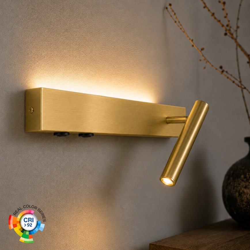 BRILAGI - LED Nástěnné bodové svítidlo ARLIX LED/3W/230V + LED/7W zlatá CRI 90