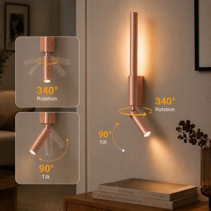 BRILAGI - LED Nástěnné bodové svítidlo VIXON LED/3W/230V + LED/5W bronzová CRI 90