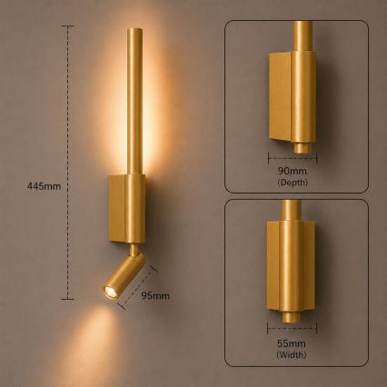 BRILAGI - LED Nástěnné bodové svítidlo VIXON LED/3W/230V + LED/5W zlatá CRI 90