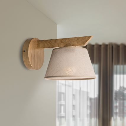 Brilagi - LED  Nástěnné svítidlo ANTHONY 1xE14/40W/230V dub/béžová