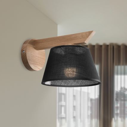 Brilagi - LED  Nástěnné svítidlo ANTHONY 1xE14/40W/230V dub/černá