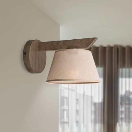 Brilagi - LED  Nástěnné svítidlo ANTHONY 1xE14/40W/230V dub ořech/béžová