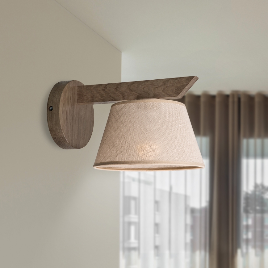 Brilagi - LED  Nástěnné svítidlo ANTHONY 1xE14/40W/230V dub ořech/béžová